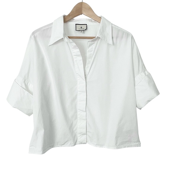 TUCKERNUCK White Short Sleeve Poplin Shirt - Excellent Pre-Loved, Medium - Picture 13 of 13